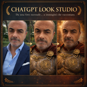 Cover del workshop ChatGPT Look Studio: come creare immagini cinematografiche con ChatGPT partendo da una foto normale.