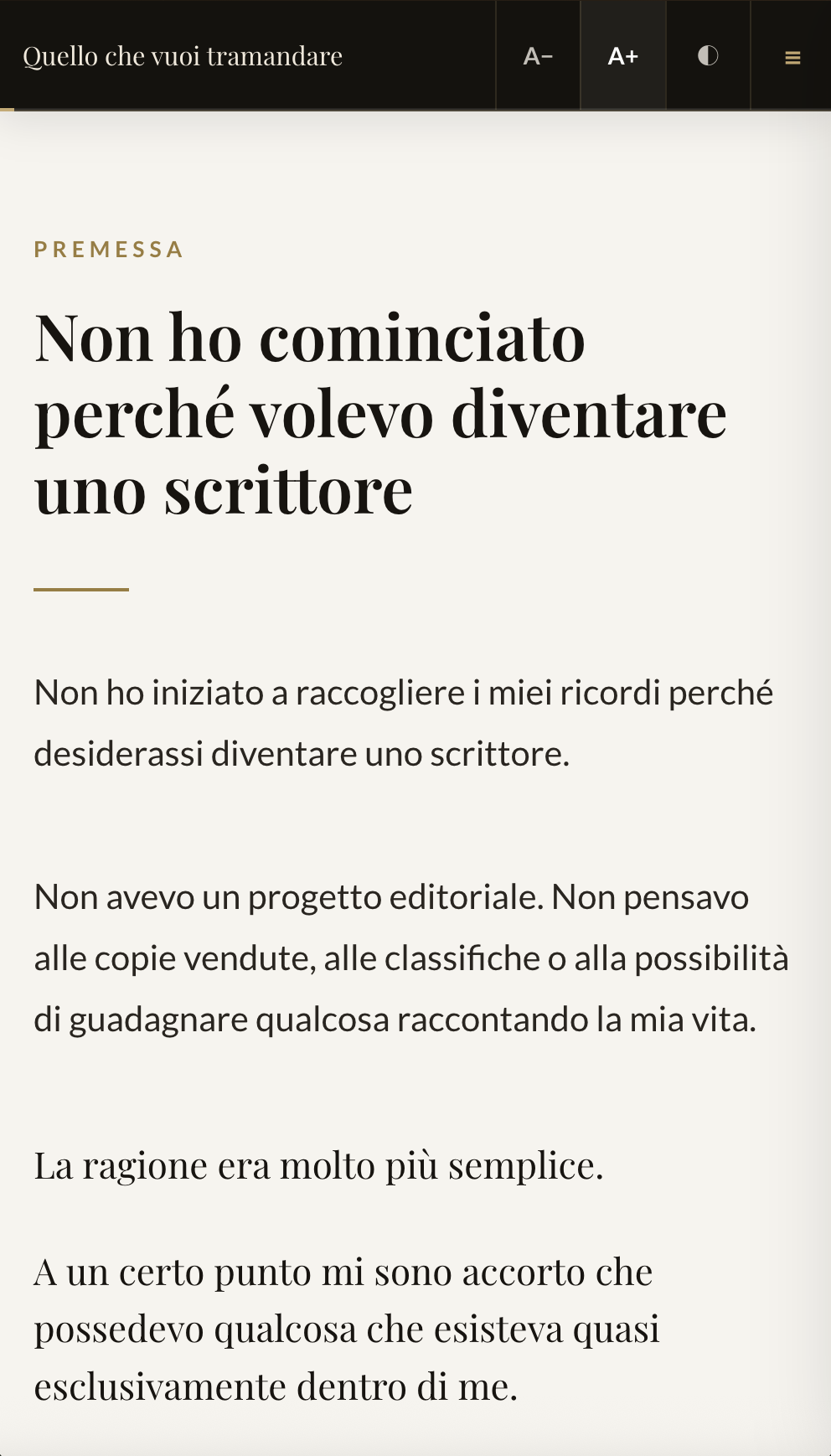 EIO Quello che vuoi tramandare, versione smartphone